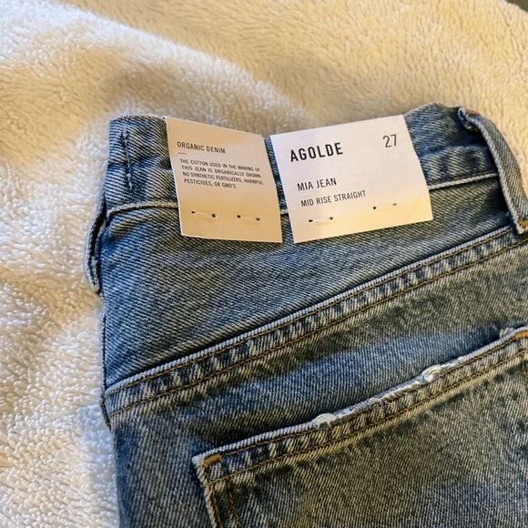 NWT Agolde Mia High Waisted Straight Jeans - Picture 6 of 6